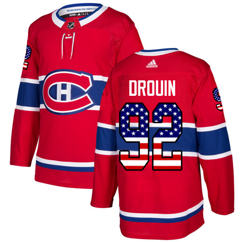 Youth Adidas Montreal Canadiens #92 Jonathan Drouin Authentic Red USA Flag Fashion NHL Jersey
