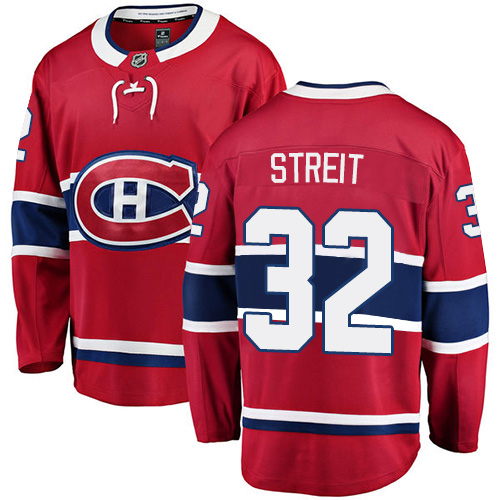 Men's Montreal Canadiens #32 Mark Streit Authentic Red Home Fanatics Branded Breakaway NHL Jersey