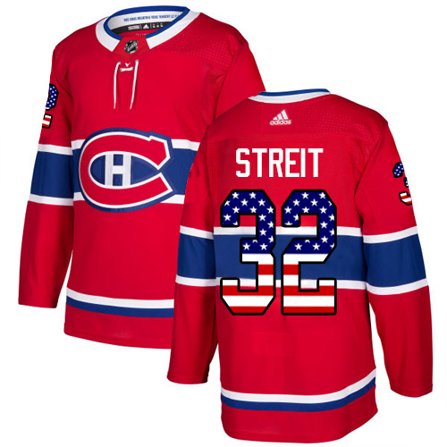 Men's Adidas Montreal Canadiens #32 Mark Streit Authentic Red USA Flag Fashion NHL Jersey