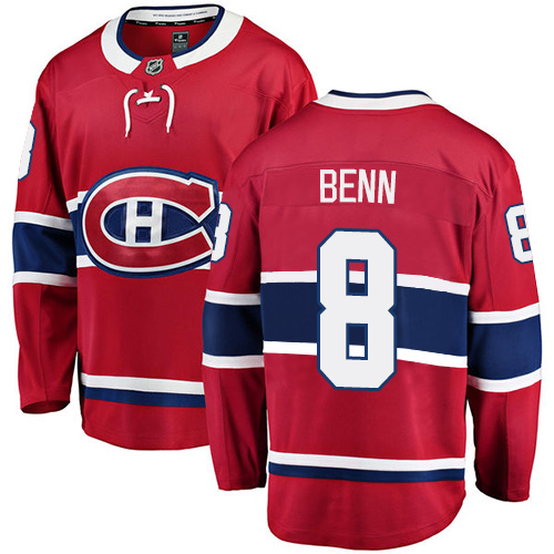 Youth Montreal Canadiens #8 Jordie Benn Authentic Red Home Fanatics Branded Breakaway NHL Jersey