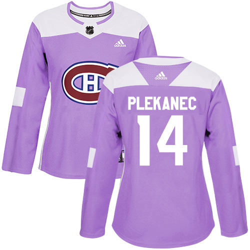 Women's Adidas Montreal Canadiens #14 Tomas Plekanec Authentic Purple Fights Cancer Practice NHL Jersey