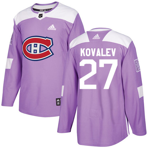Men's Adidas Montreal Canadiens #27 Alexei Kovalev Authentic Purple Fights Cancer Practice NHL Jersey