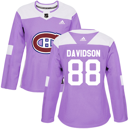 Women's Adidas Montreal Canadiens #88 Brandon Davidson Authentic Purple Fights Cancer Practice NHL Jersey