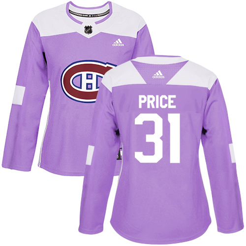 Women's Adidas Montreal Canadiens #31 Carey Price Authentic Purple Fights Cancer Practice NHL Jersey