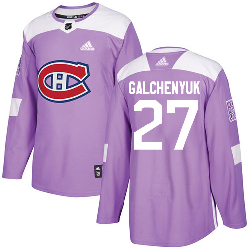 Men's Adidas Montreal Canadiens #27 Alex Galchenyuk Authentic Purple Fights Cancer Practice NHL Jersey