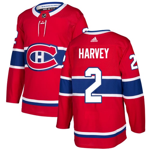 Men's Adidas Montreal Canadiens #2 Doug Harvey Authentic Red Home NHL Jersey