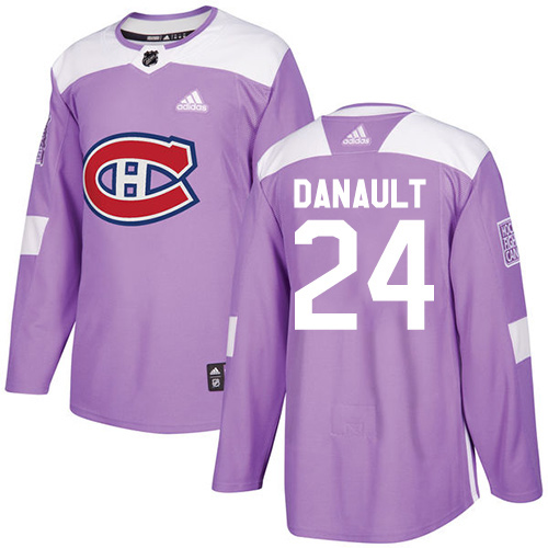 Youth Adidas Montreal Canadiens #24 Phillip Danault Authentic Purple Fights Cancer Practice NHL Jersey