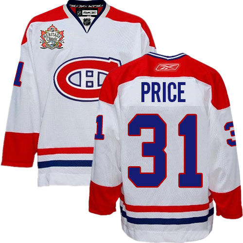 Men's Reebok Montreal Canadiens #31 Carey Price Premier White Heritage Classic Style NHL Jersey