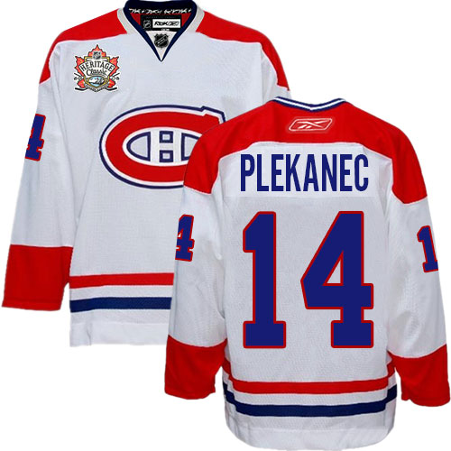 Men's Reebok Montreal Canadiens #14 Tomas Plekanec Authentic White Heritage Classic Style NHL Jersey