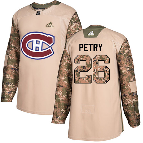 Men's Adidas Montreal Canadiens #26 Jeff Petry Authentic Camo Veterans Day Practice NHL Jersey