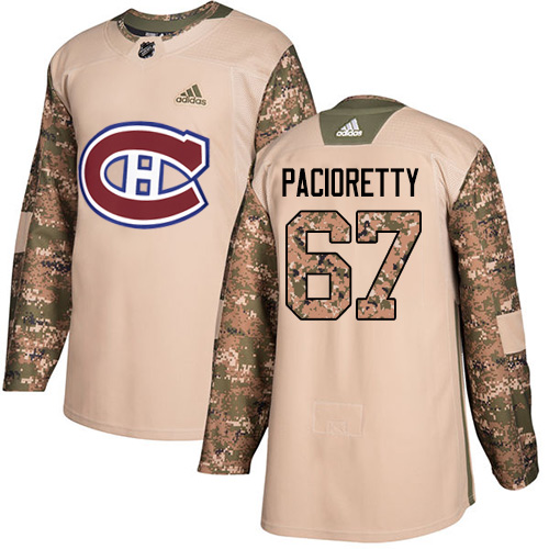 Youth Adidas Montreal Canadiens #67 Max Pacioretty Authentic Camo Veterans Day Practice NHL Jersey