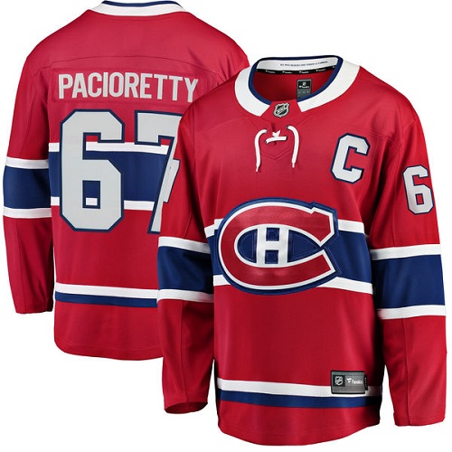 Youth Montreal Canadiens #67 Max Pacioretty Authentic Red Home Fanatics Branded Breakaway NHL Jersey