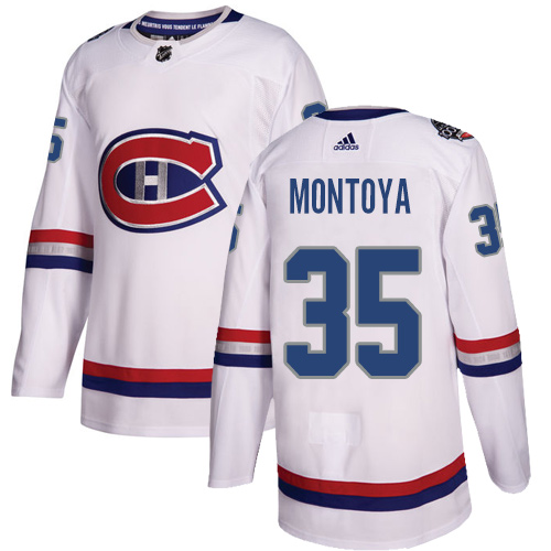 Men's Adidas Montreal Canadiens #35 Al Montoya Authentic White 2017 100 Classic NHL Jersey