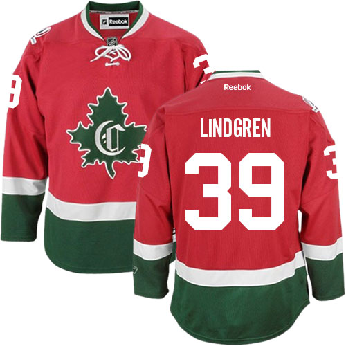 Men's Reebok Montreal Canadiens #39 Charlie Lindgren Authentic Red New CD NHL Jersey
