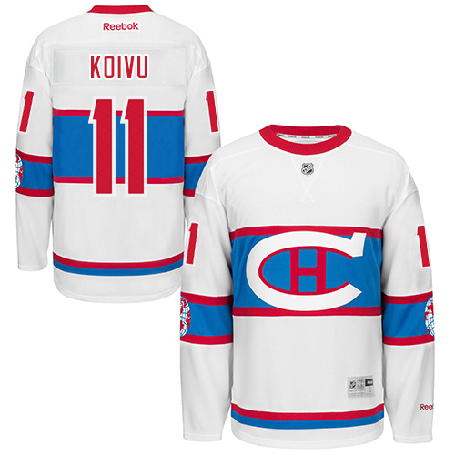 Men's Reebok Montreal Canadiens #11 Saku Koivu Authentic White 2016 Winter Classic NHL Jersey