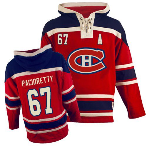 Men's Old Time Hockey Montreal Canadiens #67 Max Pacioretty Authentic Red Sawyer Hooded Sweatshirt