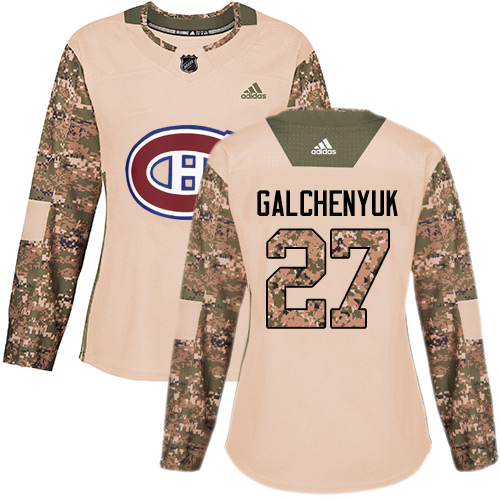 Women's Adidas Montreal Canadiens #27 Alex Galchenyuk Authentic Camo Veterans Day Practice NHL Jersey