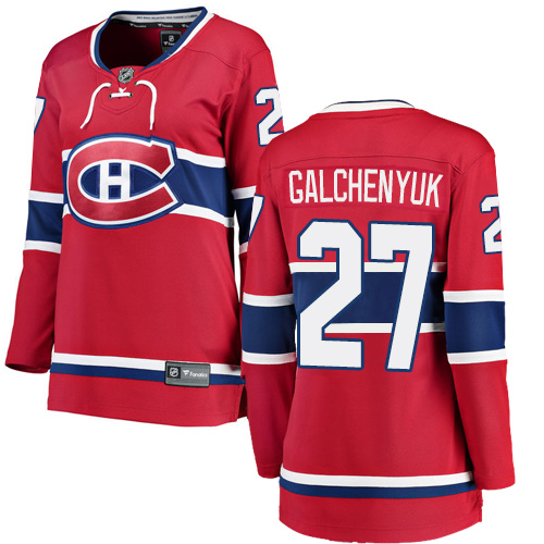 Women's Montreal Canadiens #27 Alex Galchenyuk Authentic Red Home Fanatics Branded Breakaway NHL Jersey