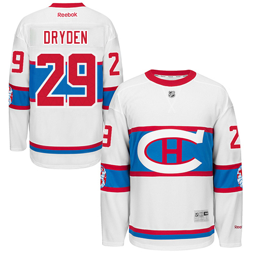 Men's Reebok Montreal Canadiens #29 Ken Dryden Premier White 2016 Winter Classic NHL Jersey
