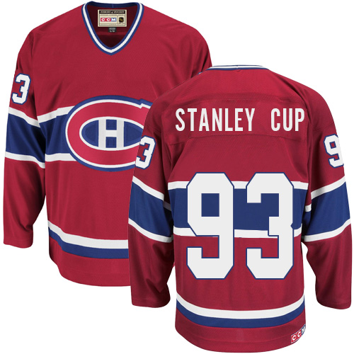 Men's CCM Montreal Canadiens #93 Stanley Cup Premier Red Throwback NHL Jersey