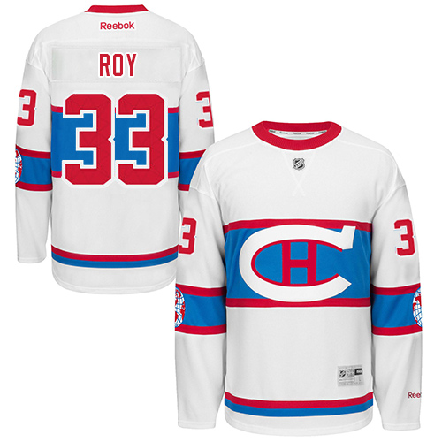 Youth Reebok Montreal Canadiens #33 Patrick Roy Premier White 2016 Winter Classic NHL Jersey