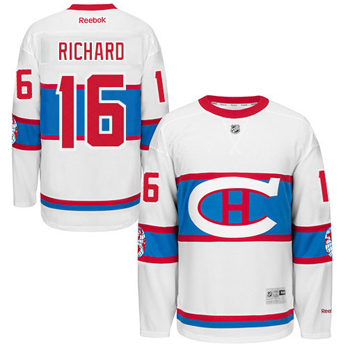 Men's Reebok Montreal Canadiens #16 Henri Richard Authentic White 2016 Winter Classic NHL Jersey