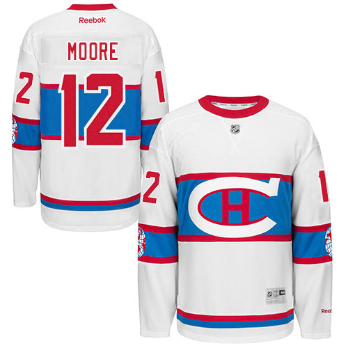 Men's Reebok Montreal Canadiens #12 Dickie Moore Authentic White 2016 Winter Classic NHL Jersey