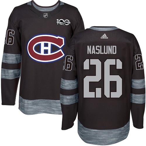 Men's Adidas Montreal Canadiens #26 Mats Naslund Premier Black 1917-2017 100th Anniversary NHL Jersey