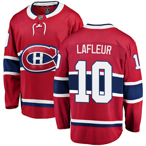 Men's Montreal Canadiens #10 Guy Lafleur Authentic Red Home Fanatics Branded Breakaway NHL Jersey