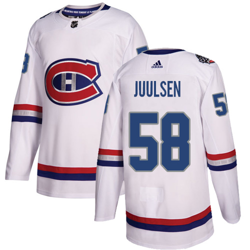 Youth Adidas Montreal Canadiens #58 Noah Juulsen Authentic White 2017 100 Classic NHL Jersey
