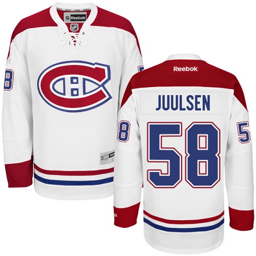 Women's Reebok Montreal Canadiens #58 Noah Juulsen Authentic White Away NHL Jersey