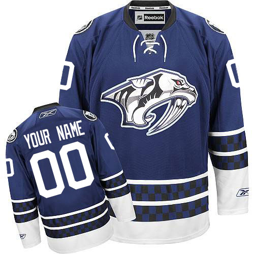Men's Reebok Nashville Predators Customized Authentic Blue Third NHL Jersey