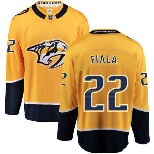 Men's Nashville Predators #22 Kevin Fiala Fanatics Branded Gold Home Breakaway NHL Jersey