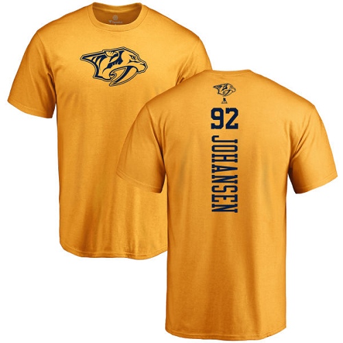 NHL Adidas Nashville Predators #92 Ryan Johansen Gold One Color Backer T-Shirt