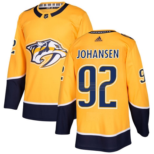 Men's Adidas Nashville Predators #92 Ryan Johansen Premier Gold Home NHL Jersey