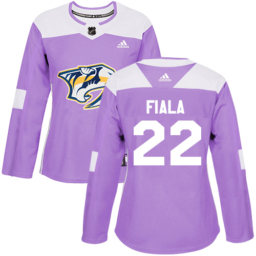 Women's Adidas Nashville Predators #22 Kevin Fiala Authentic Purple Fights Cancer Practice NHL Jersey