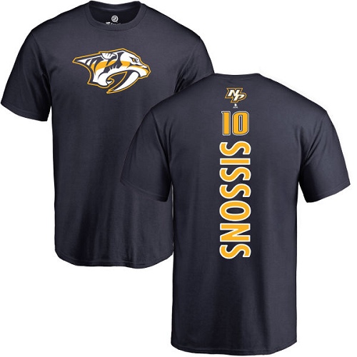 NHL Adidas Nashville Predators #10 Colton Sissons Navy Blue Backer T-Shirt