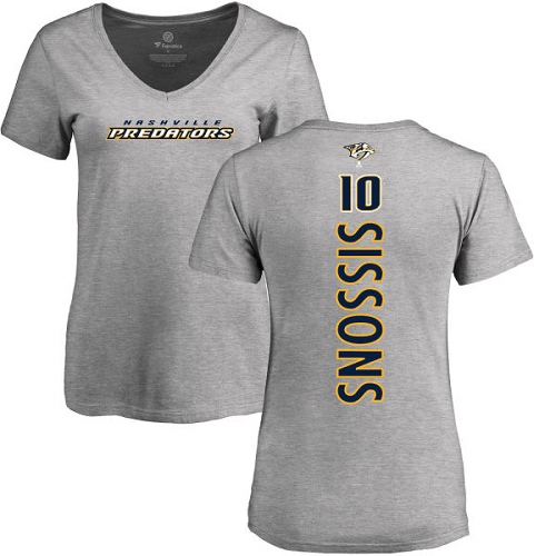 NHL Women's Adidas Nashville Predators #10 Colton Sissons Ash Backer T-Shirt