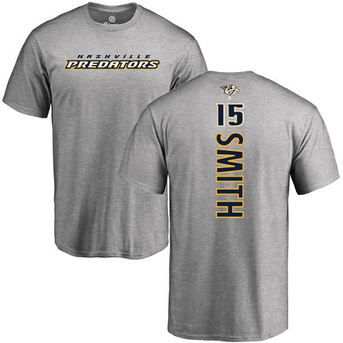 NHL Adidas Nashville Predators #15 Craig Smith Ash Backer T-Shirt