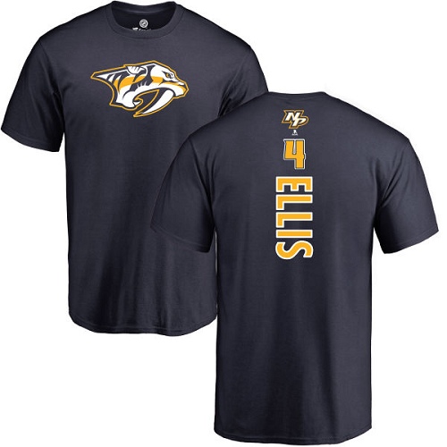 NHL Adidas Nashville Predators #4 Ryan Ellis Navy Blue Backer T-Shirt