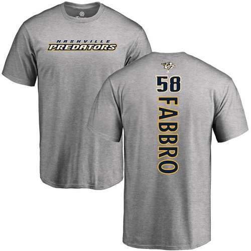NHL Adidas Nashville Predators #58 Dante Fabbro Ash Backer T-Shirt