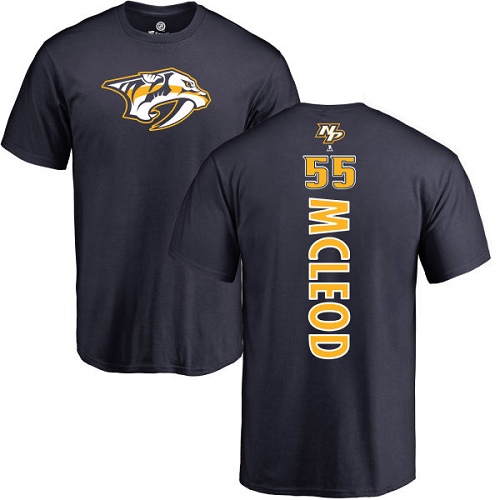 NHL Adidas Nashville Predators #55 Cody McLeod Navy Blue Backer T-Shirt