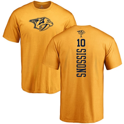 NHL Adidas Nashville Predators #10 Colton Sissons Gold One Color Backer T-Shirt