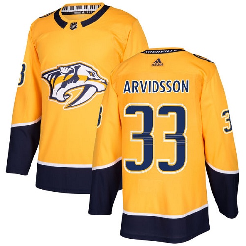 Men's Adidas Nashville Predators #33 Viktor Arvidsson Premier Gold Home NHL Jersey