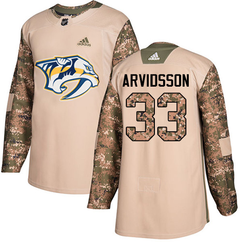 Men's Adidas Nashville Predators #33 Viktor Arvidsson Authentic Camo Veterans Day Practice NHL Jersey