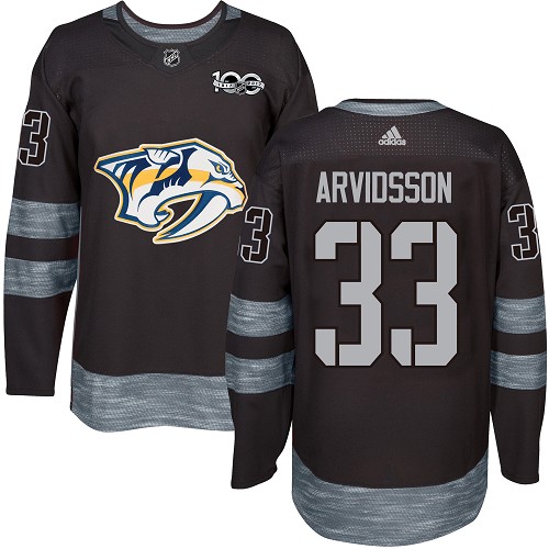 Men's Adidas Nashville Predators #33 Viktor Arvidsson Premier Black 1917-2017 100th Anniversary NHL Jersey