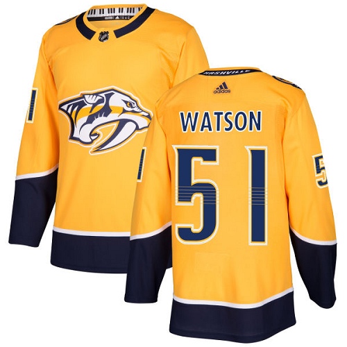 Men's Adidas Nashville Predators #51 Austin Watson Premier Gold Home NHL Jersey