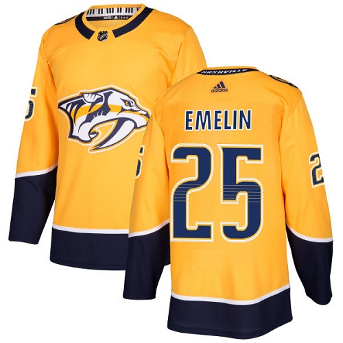 Men's Adidas Nashville Predators #25 Alexei Emelin Premier Gold Home NHL Jersey