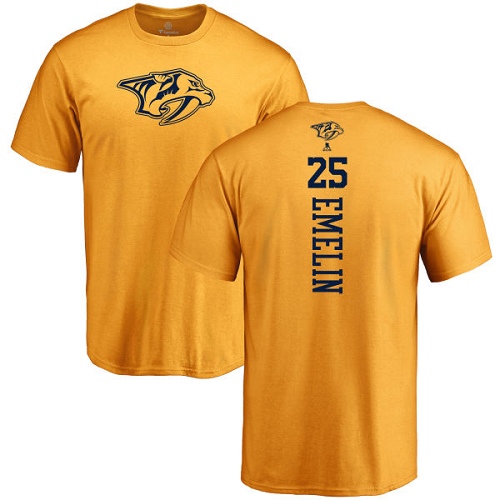 NHL Adidas Nashville Predators #25 Alexei Emelin Gold One Color Backer T-Shirt