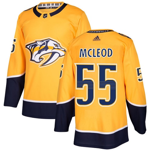 Men's Adidas Nashville Predators #55 Cody McLeod Authentic Gold Home NHL Jersey